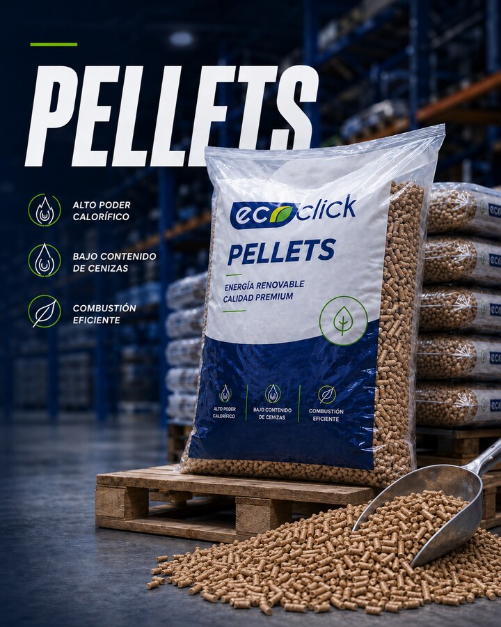 Pellets Ecoclick — energía renovable para calefacción